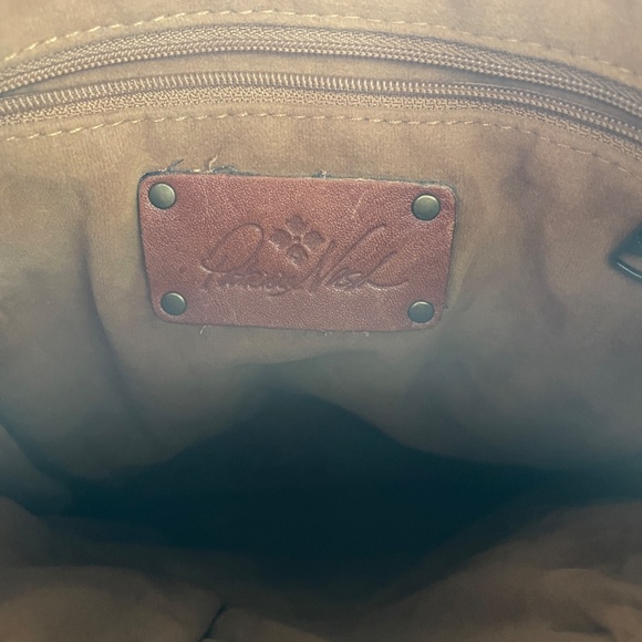 Patricia Nash Brown Leather Crossbody Bag with Embossed Rose Floral Design - Picture 7 of 7